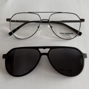Tony Morgan 9227 C1 unisex klip-on dioptrijske naočare – crne, metalni ram Tony Morgan 9227 C1 unisex klip-on dioptrijske naočare – crne, metalni ram